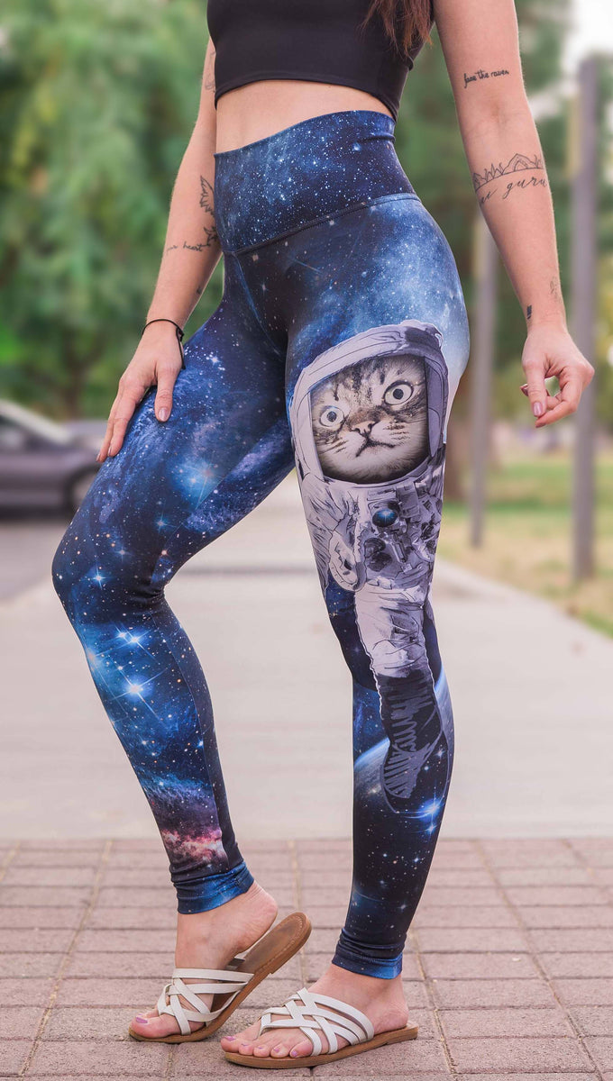 Cat Space Pizza Leggings for Sale