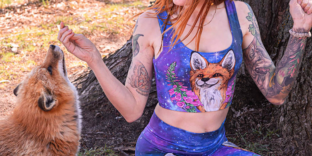 Mikayla Raines of Save A Fox wearing our collaboration leggings and top set