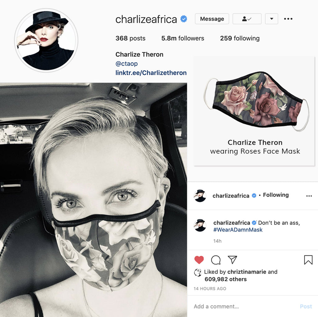 Photo from Charlize Theron Instagram wearing WERKSHOP