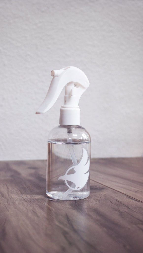 View of spray bottle with eagle logo