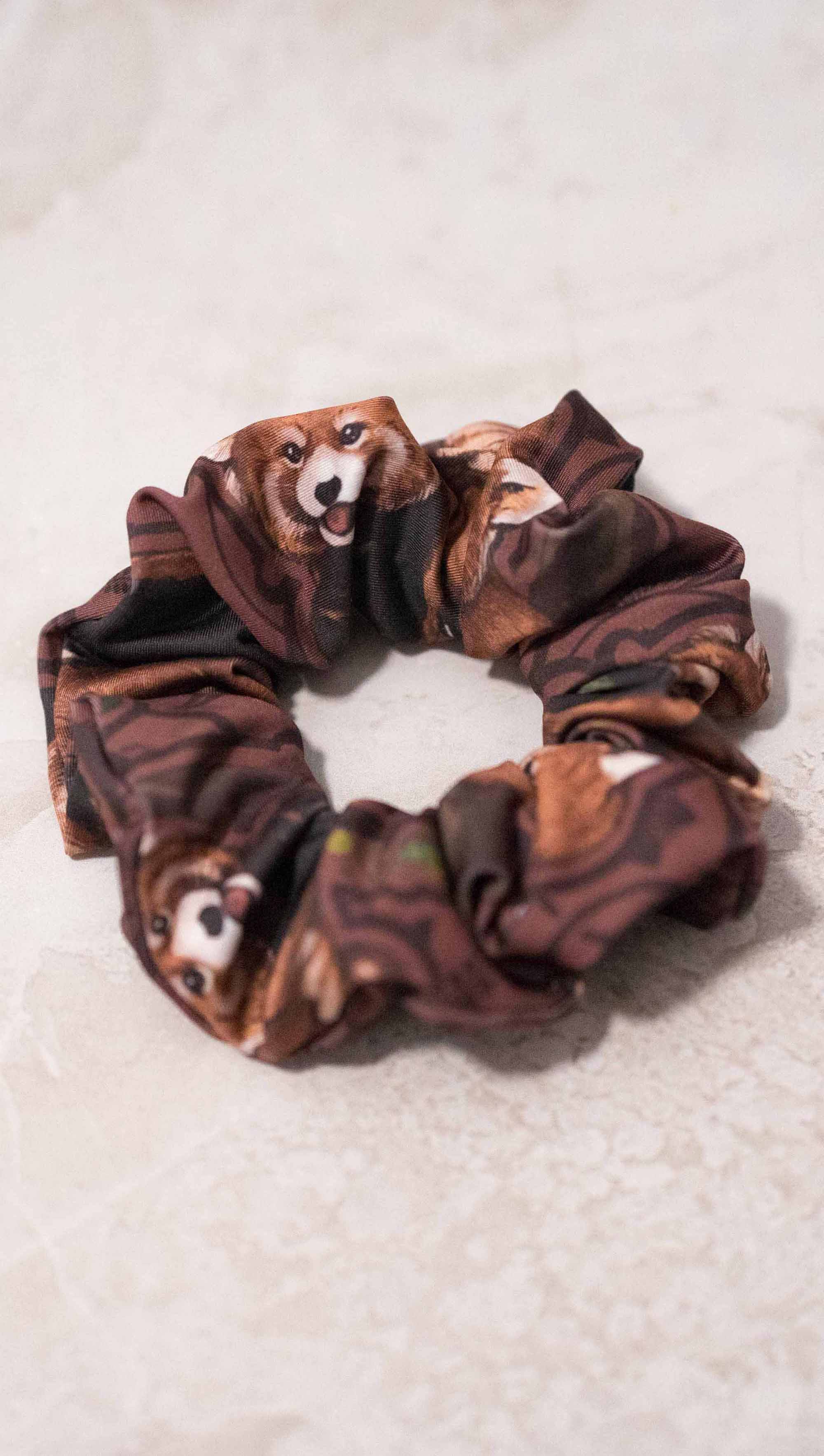 Red Panda Printed Hair Scrunchie - Eagle Rock WERKSHOP®